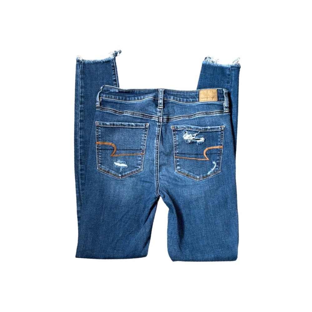 American Eagle Ne(x)t Level Stretch High Rise Skinny Distressed Jeans 6 X-Long - Picture 2 of 8